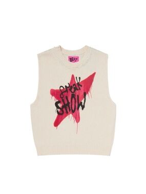 NWT Yungblud BRAT Pink and White FREAK SHOW soft Knit Sweater Unisex